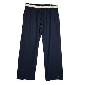 Nike Wide Leg Track Pamts Women's‎ XL Blue White Pull-On Athletic Vintage NWT